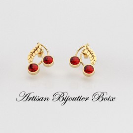 boucles d oreilles grenat catalan cerise