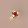 BAGUE OR COCCINELLE GRENAT CATALAN 66