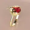 BAGUE OR COCCINELLE GRENAT CATALAN 66