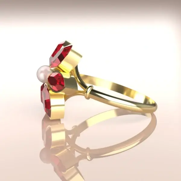 bague or grenat de perpignan fleur bague-grenat-catalan-or-fleur-perle-culture-argeles-sur-mer.