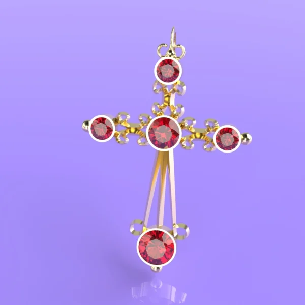 croix grenat catalan or