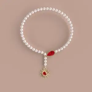 collier grenat catalan or et perles de cultures