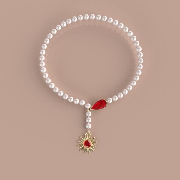 collier grenat catalan or et perles de cultures