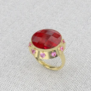 BAGUE OR ET GRENAT CATALAN AMETHISTE BOIX