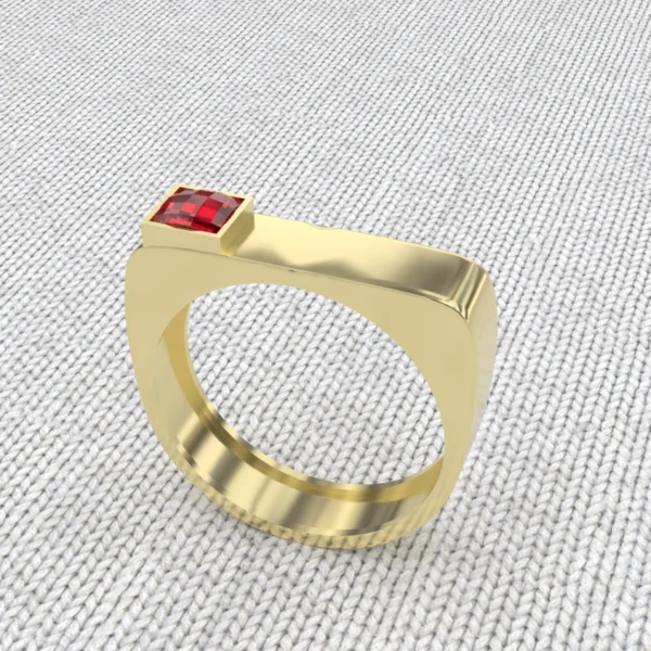 BAGUE OR GRENAT CATALAN RECTANGLE BAGUE OR GRENAT CATALAN RECTANGLE