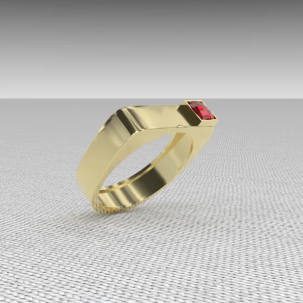BAGUE OR GRENAT CATALAN RECTANGLE 66 BAGUE OR GRENAT CATALAN RECTANGLE
