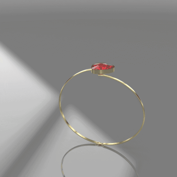 bracelet or et grenat catalan coeur 14x13 bracelet or et grenat catalan coeur-