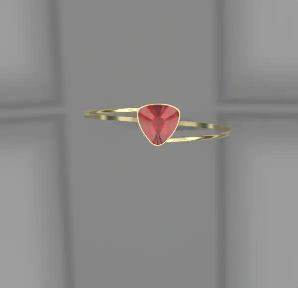 bracelet or et grenat catalan trillion14mm