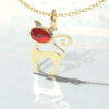 Pendentif CHAT or et grenat catalan petit modèle