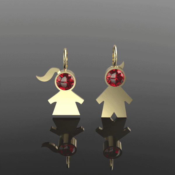 PENDENTIF GRENAT CATALAN ENFANT pendentif or grenat catalan enfant fille artisanal catalan